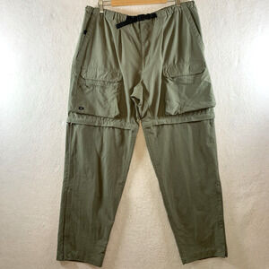 VTG 90s Men Nylon Convertible Cargo Pants Sz M Green Gorpcore Y2K Utility Street
